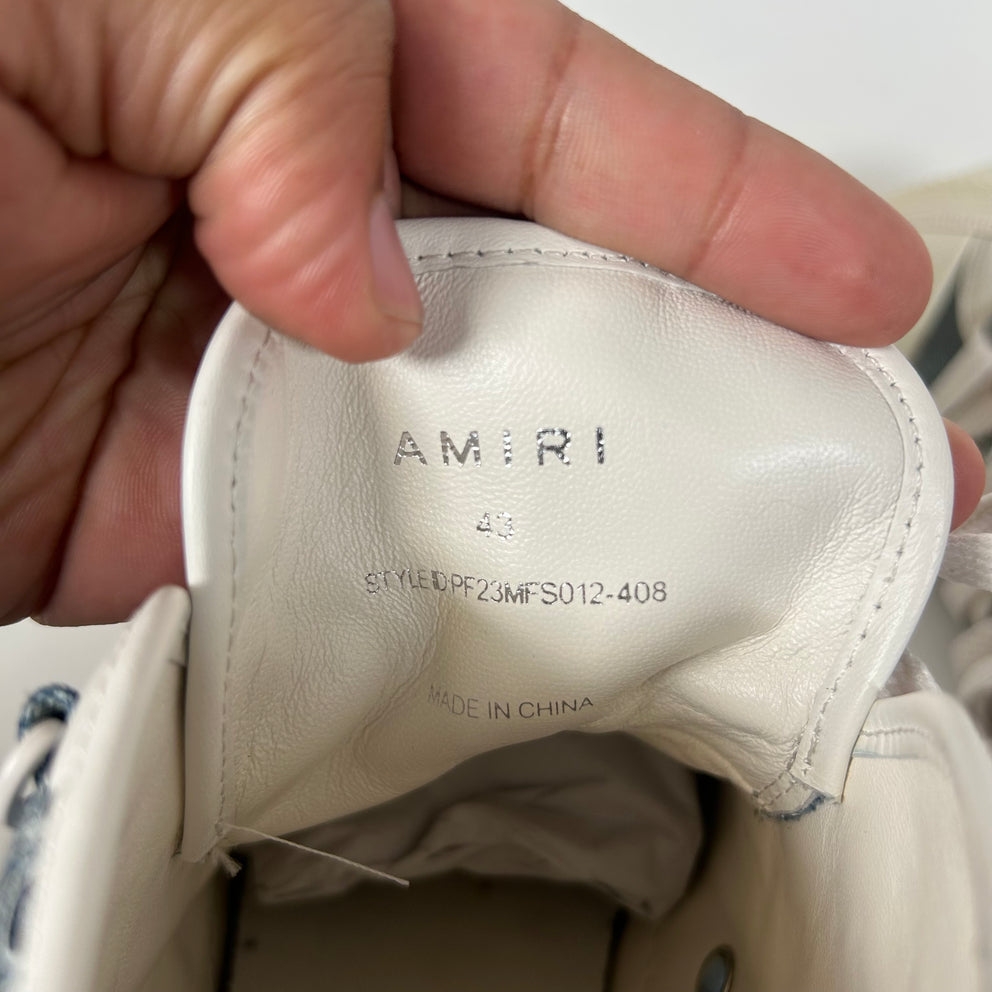 Amiri Grey Paisley MA Court High-Top Sneaker Size 43