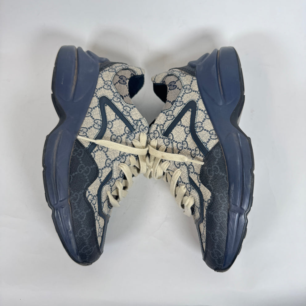 Gucci Navy GG Rhyton Sneaker Size GG 7.5