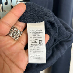 Lanvin Navy Spiral Logo Hoodie Size XL
