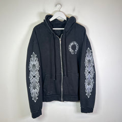 Chrome Hearts Floral Horseshoe Zip-Up Hoodie