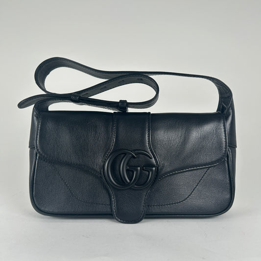 Gucci Black Leather Aphrodite Bag