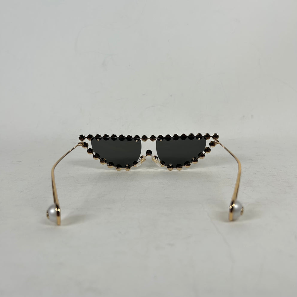 Gucci Metal Pearl Cat Eye Sunglasses