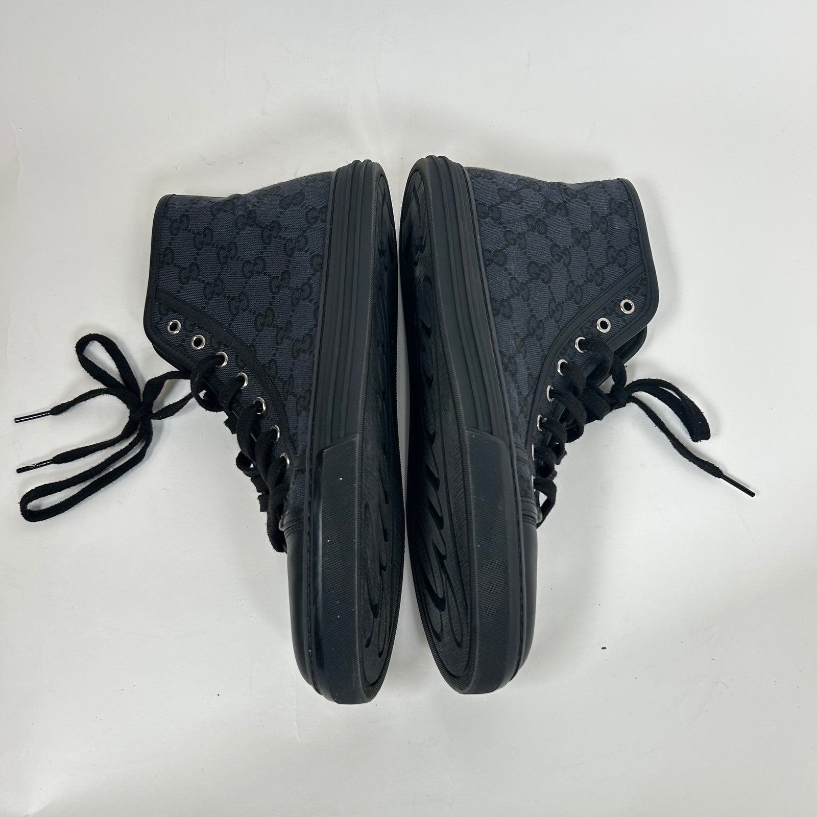 Gucci Black GG Canvas High Top Sneaker Size GG 9