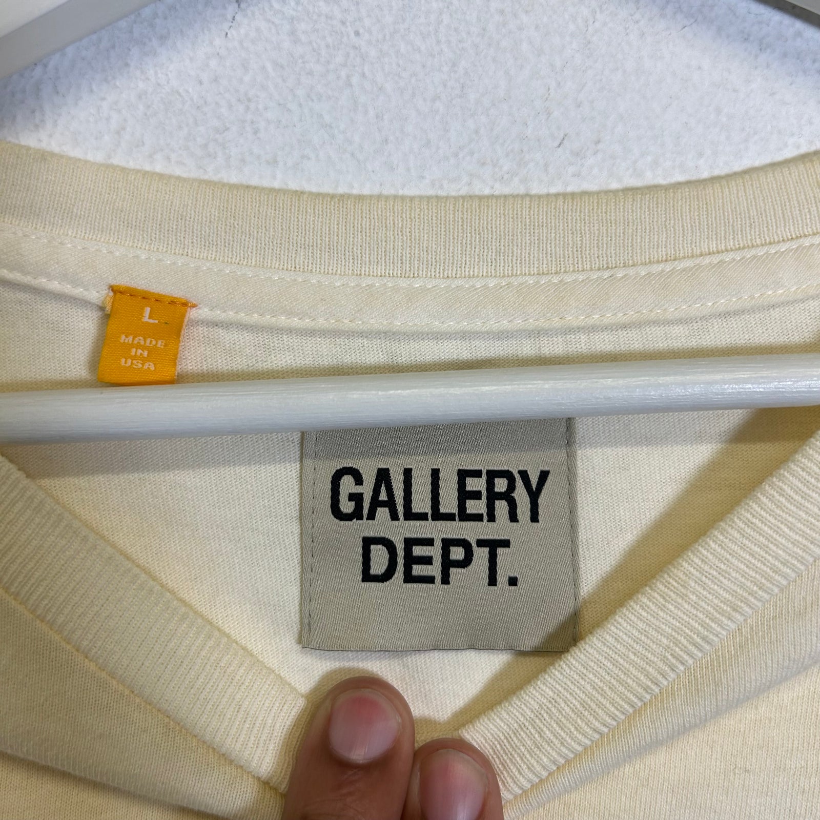 Gallery Dept Cream/Orange Souvenir Logo T-Shirt Size L
