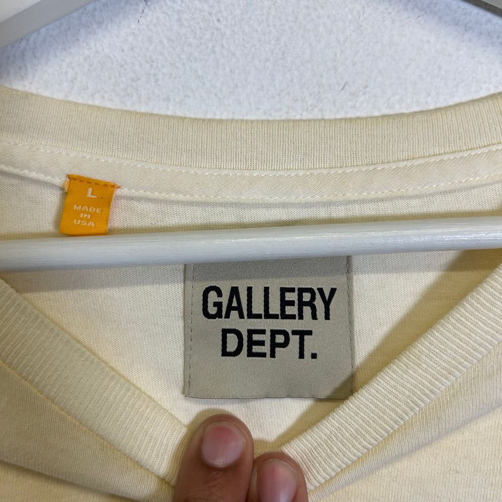 Gallery Dept Cream/Orange Souvenir Logo T-Shirt Size L