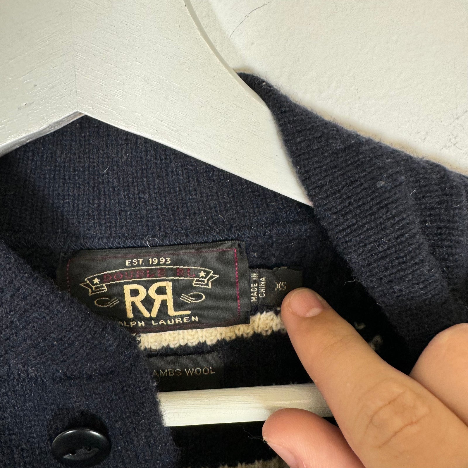 RRL Navy/White Striped Knit Sweater Size XS