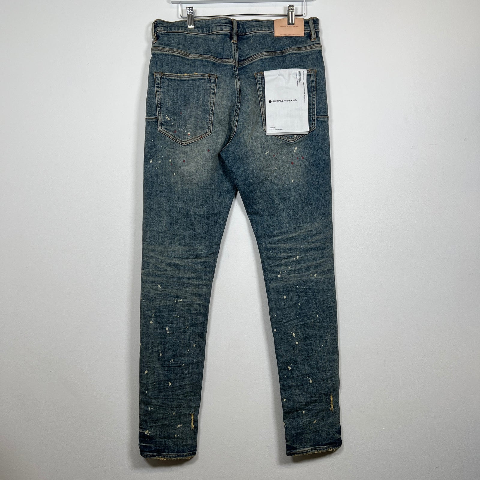 Purple Lightwash Paint Splatter Jeans Size 33