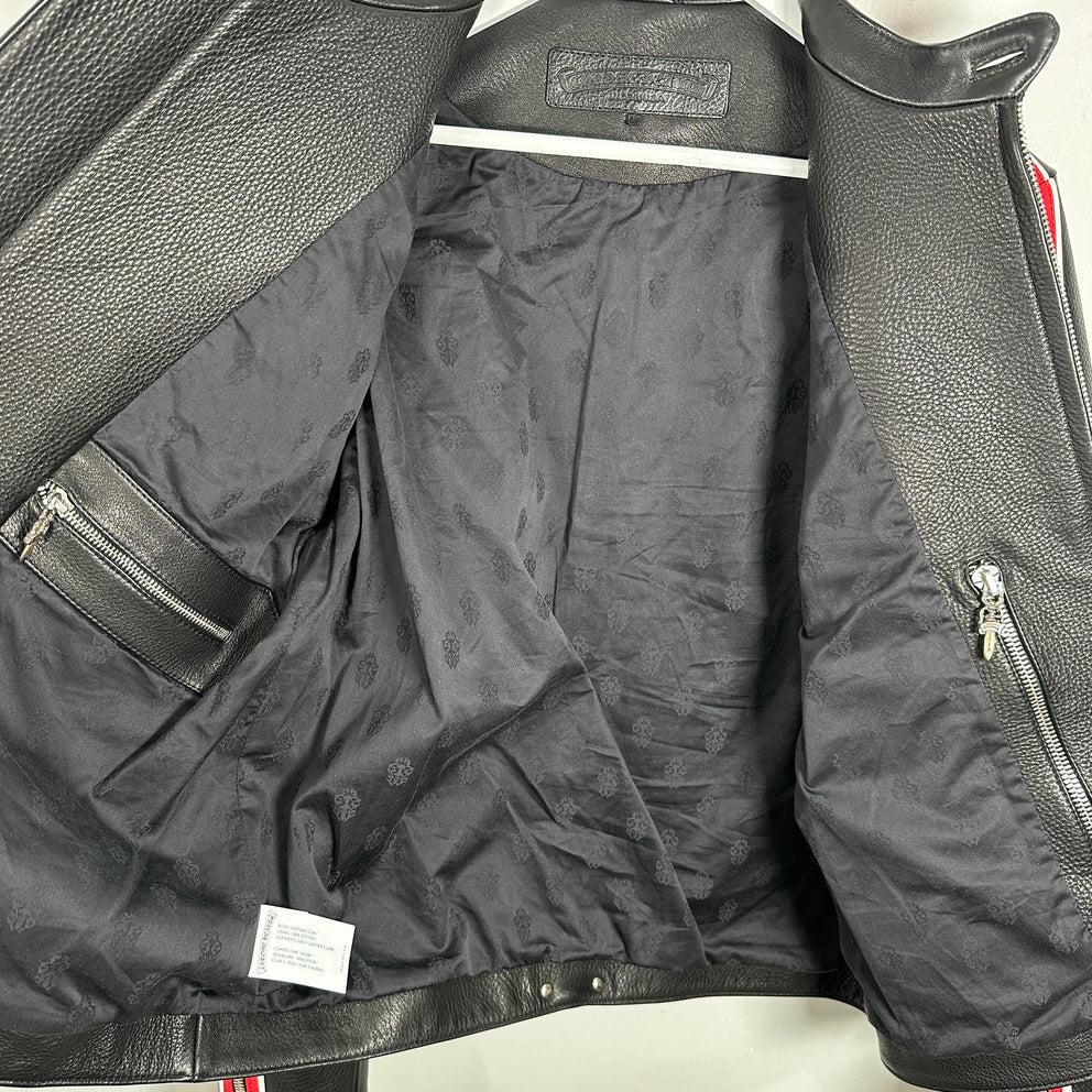 Chrome Hearts Single Riders Cemetery Leather Jacket Size M