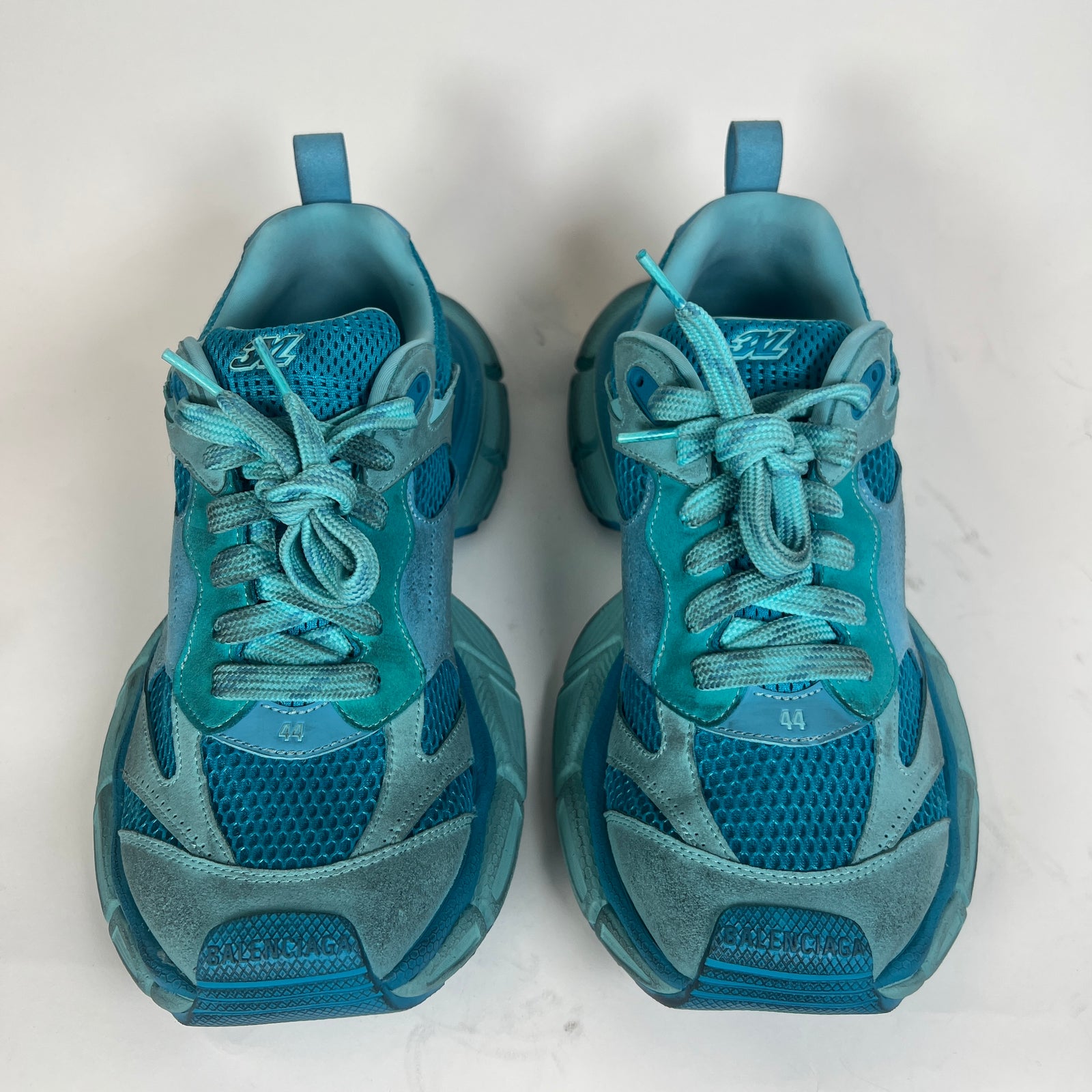 Balenciaga Blue Suede Distressed 3XL Sneaker Size 44