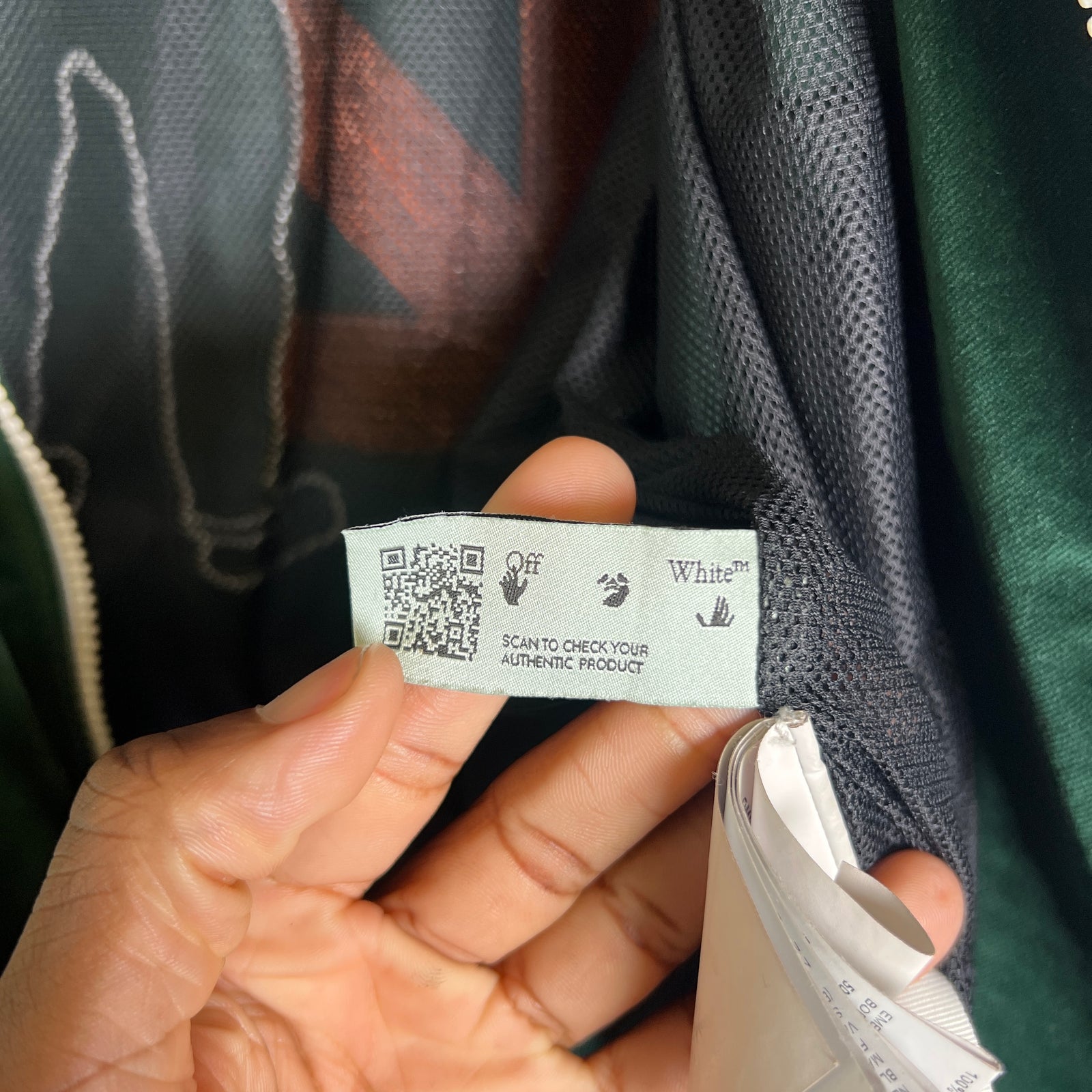 Off-White Velvet Barrel Zipped Bomber Jacket