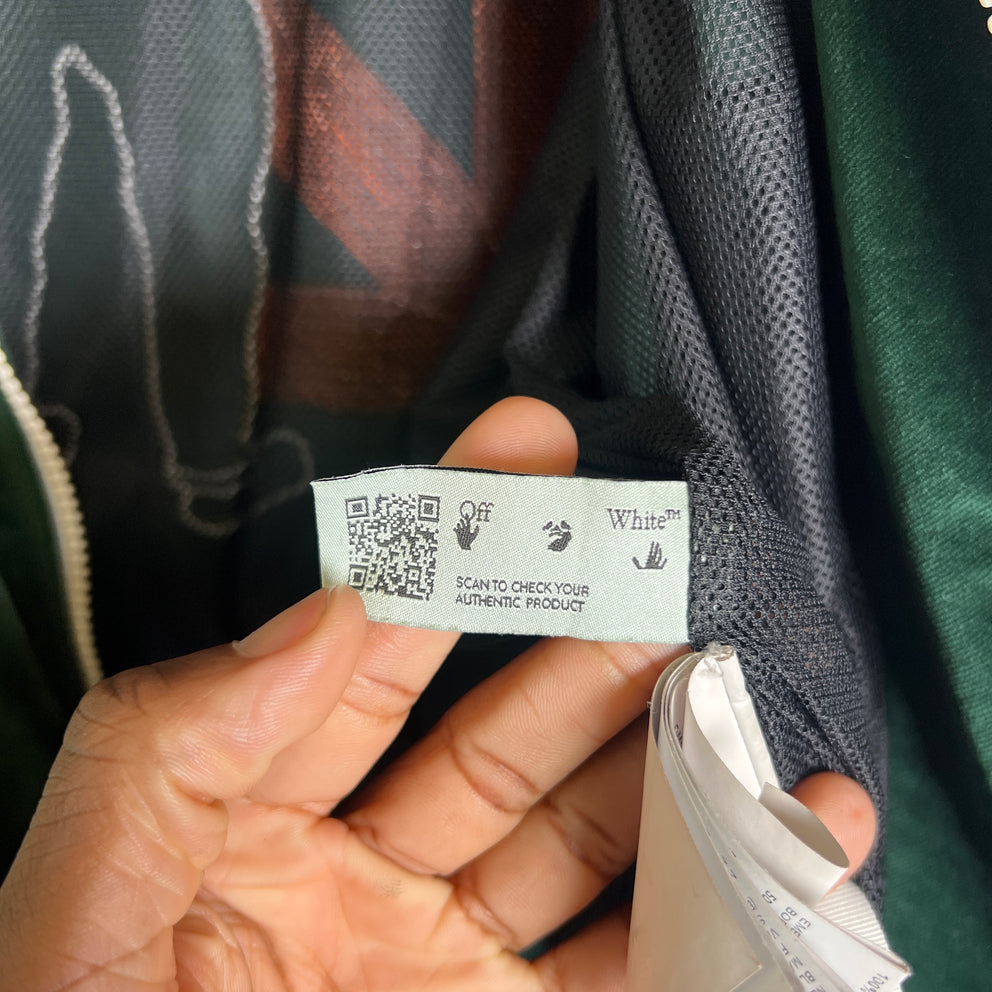 Off-White Velvet Barrel Zipped Bomber Jacket