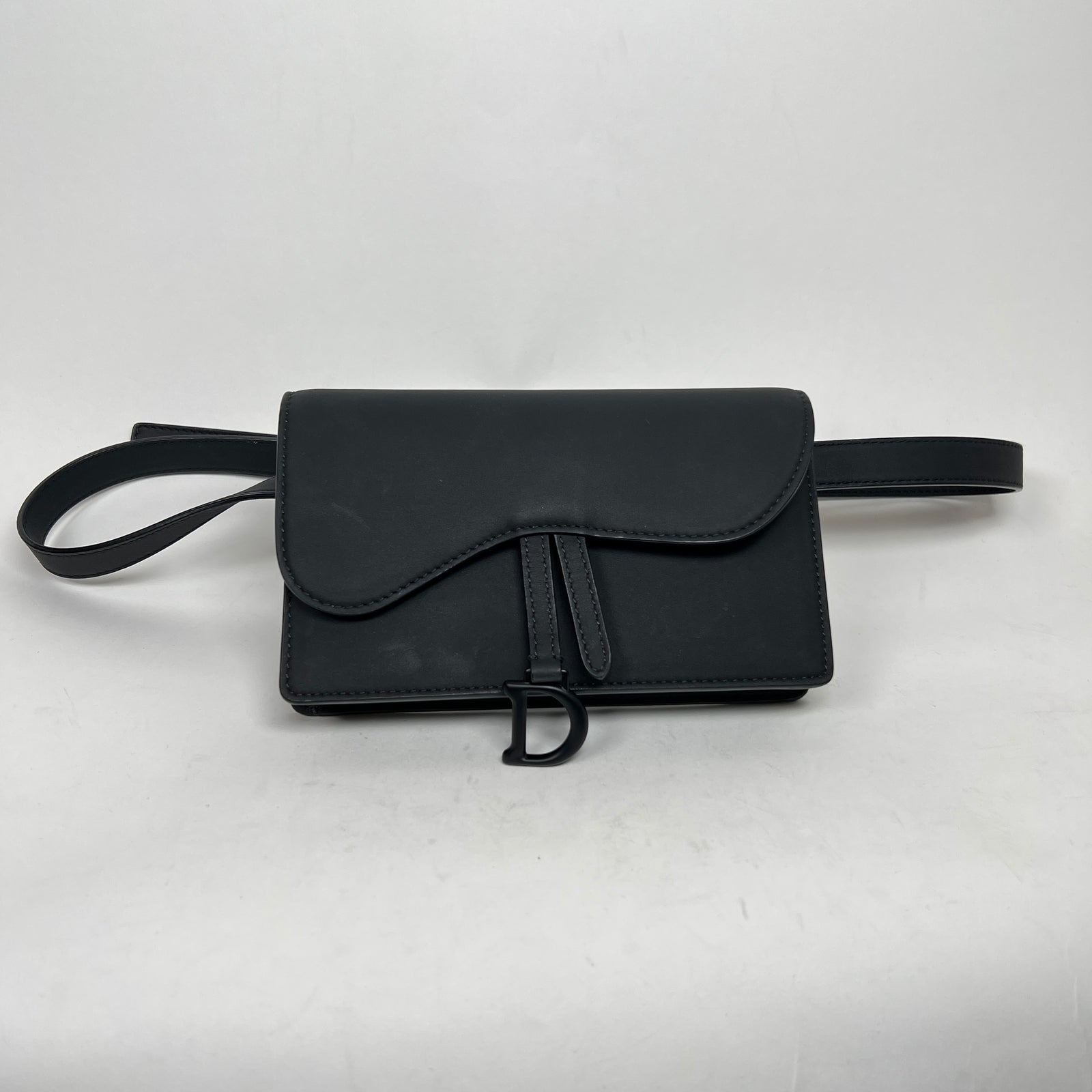 Dior Black Ultra Matte Calfskin Saddle Belt Bag