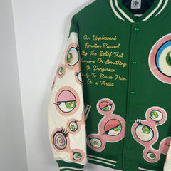 Saint Micheal x Takashi Murakami 'Jellyfish Eyes' Stadium Varsity Jacket