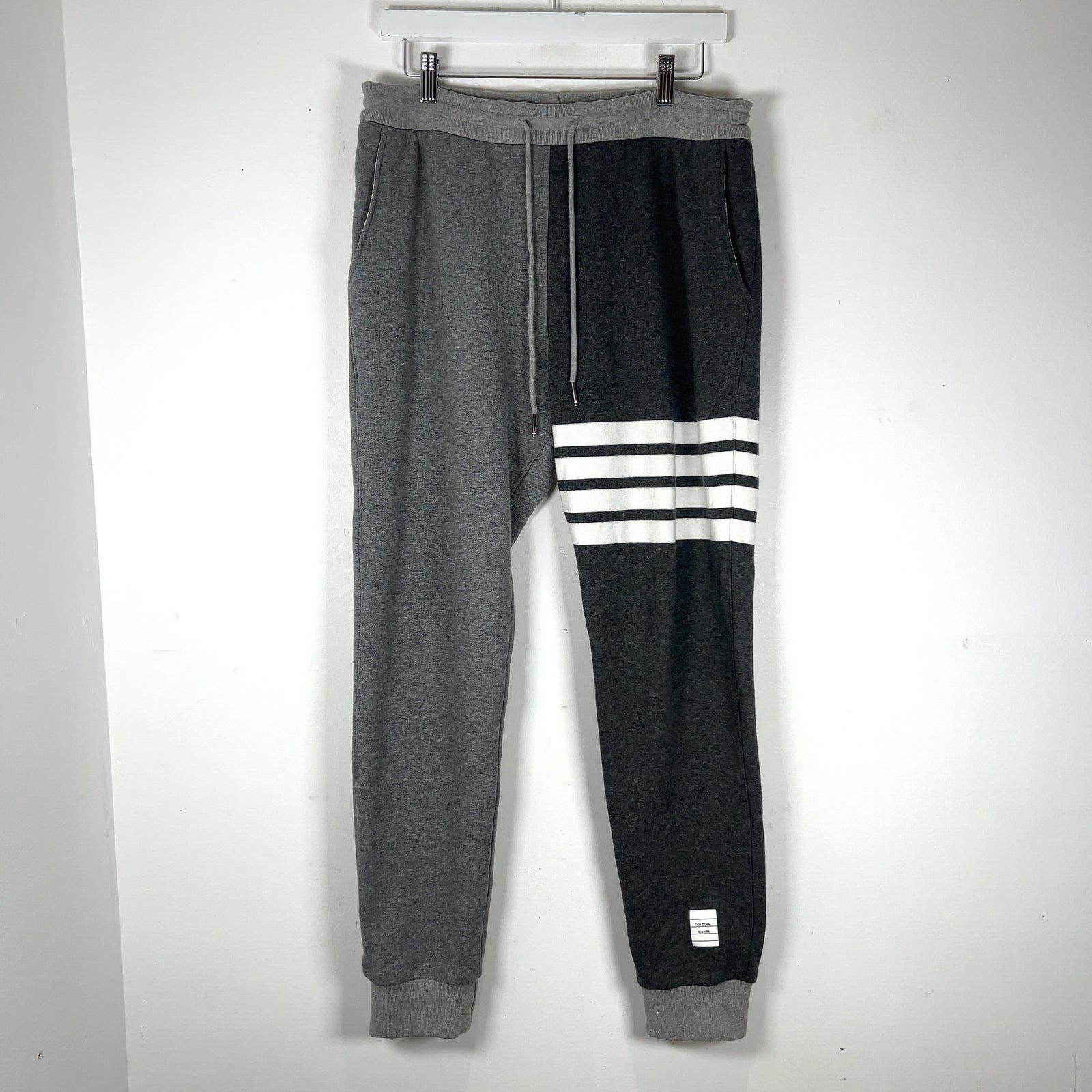 Thom Browne Grey Color Block 4-Bar Sweatpants
