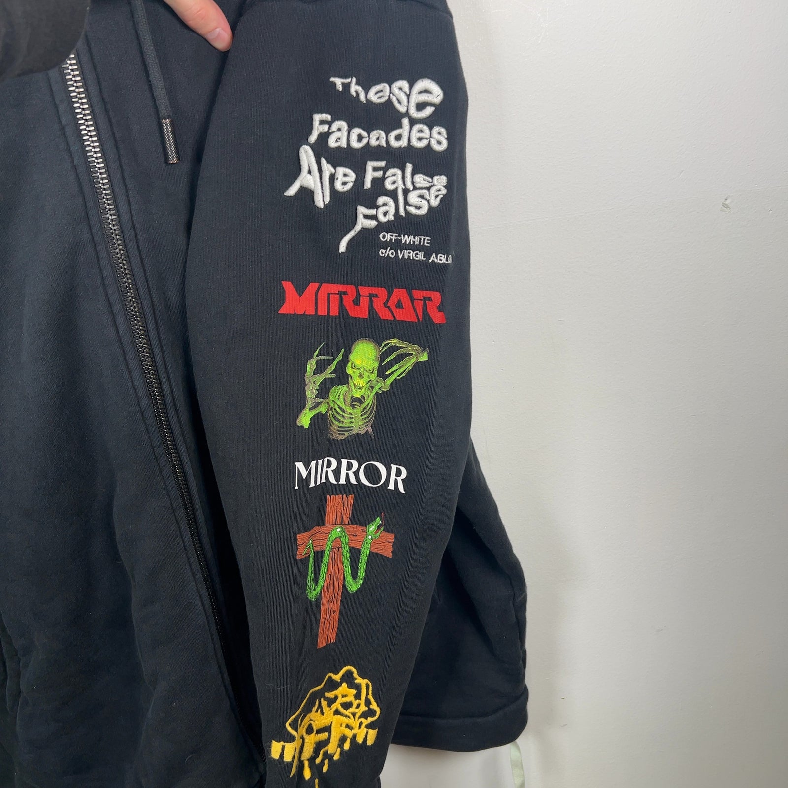 Off-White 'Mirror' Multi Graphic Zip-Up Hoodie
