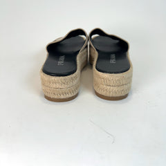 Prada Logo Logo Espardille Platform Sandals
