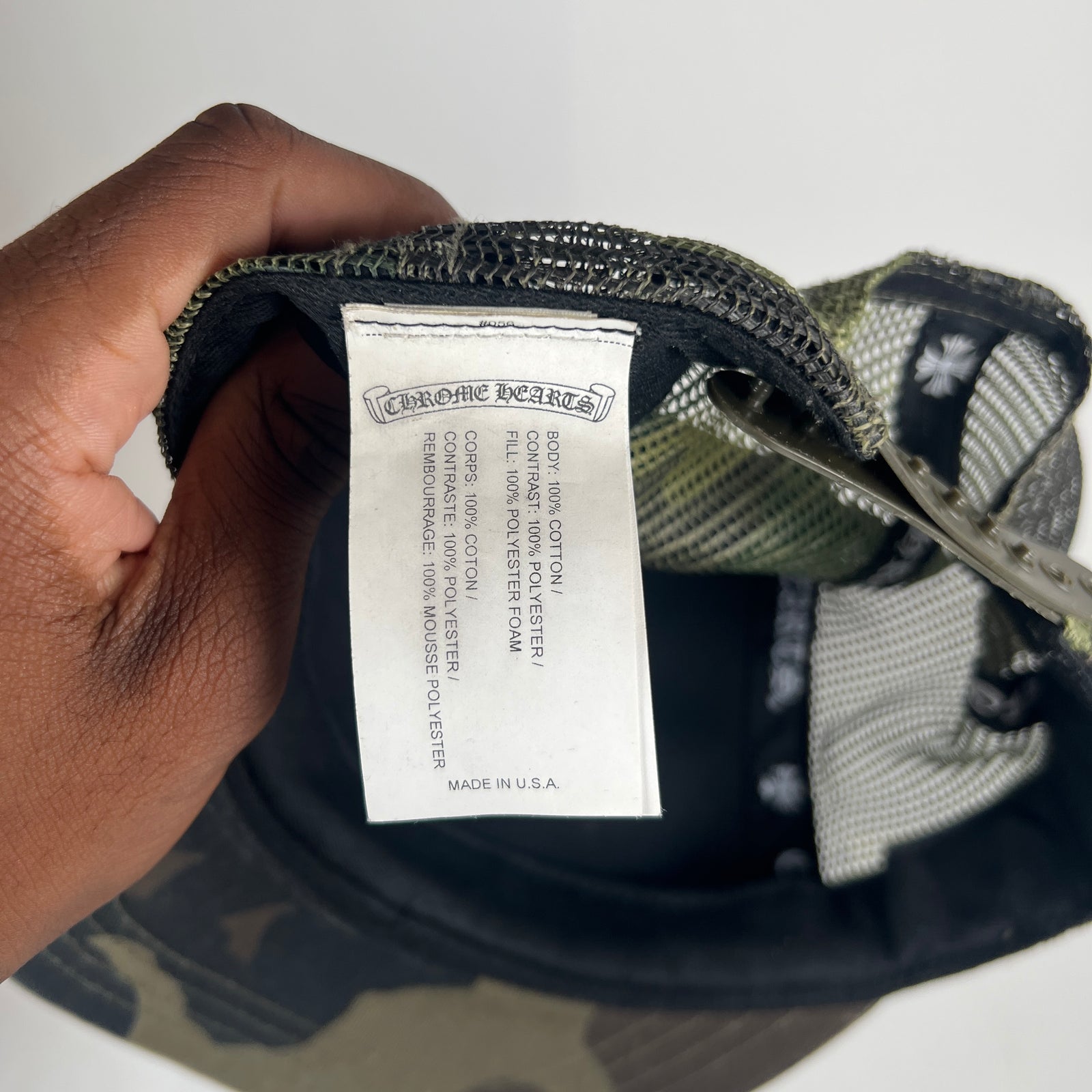 Chrome Hearts Camo Hollywood Trucker Hat
