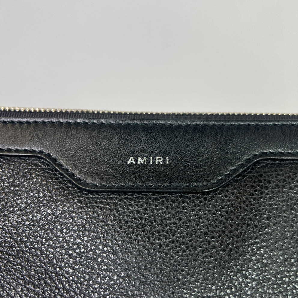 Amiri Pebbled Leather Embossed Pouch