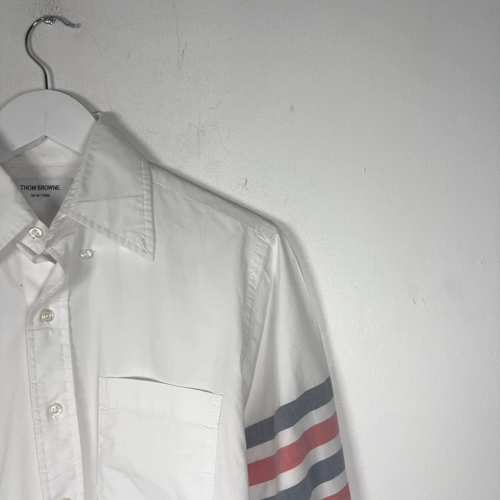 Thom Browne 4-Bar Button-Up Shirt