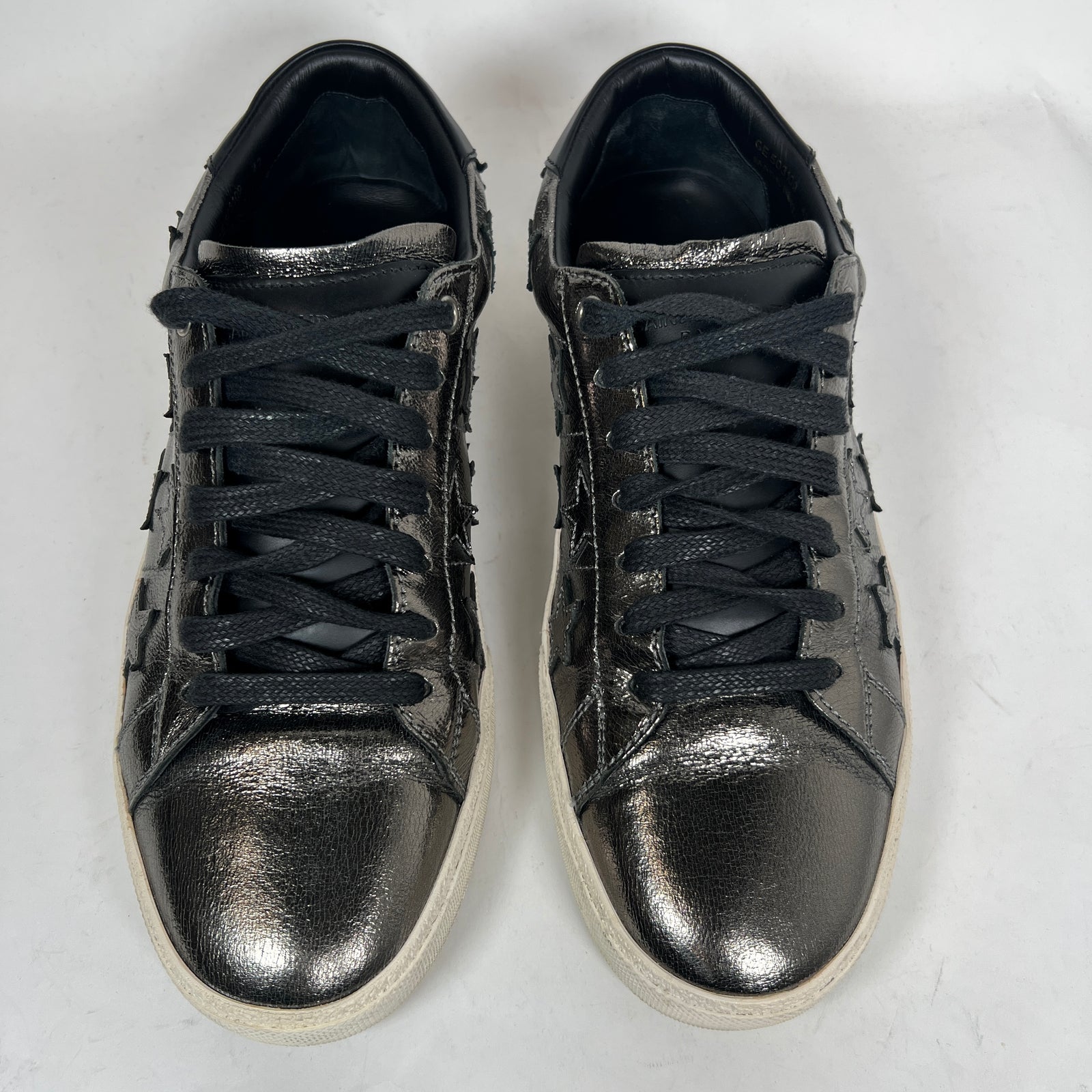 Saint Laurent Metallic Black SL/06 Stars Low Top Sneaker Size 42