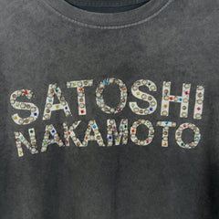 Satoshi Nakamoto Studded Spell Out Logo T-Shirt