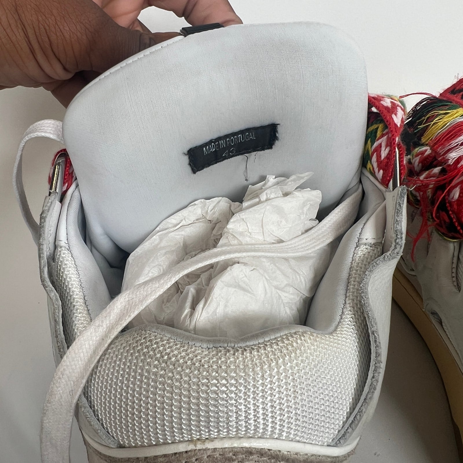Lanvin White Leather Curb Sneaker Size 43