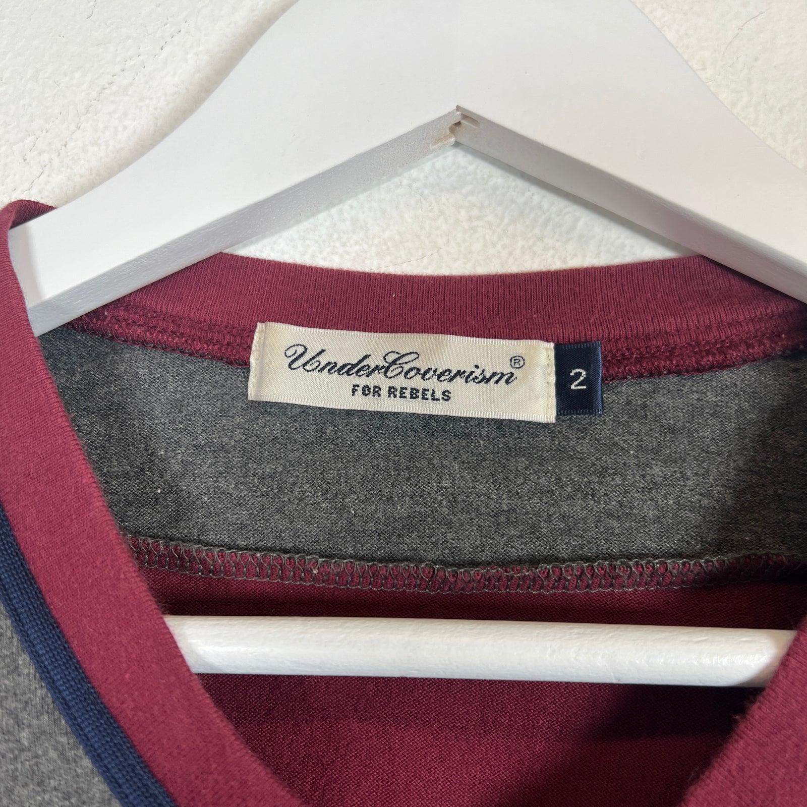 Undercover Burgundy V-Neck T-shirt Size S