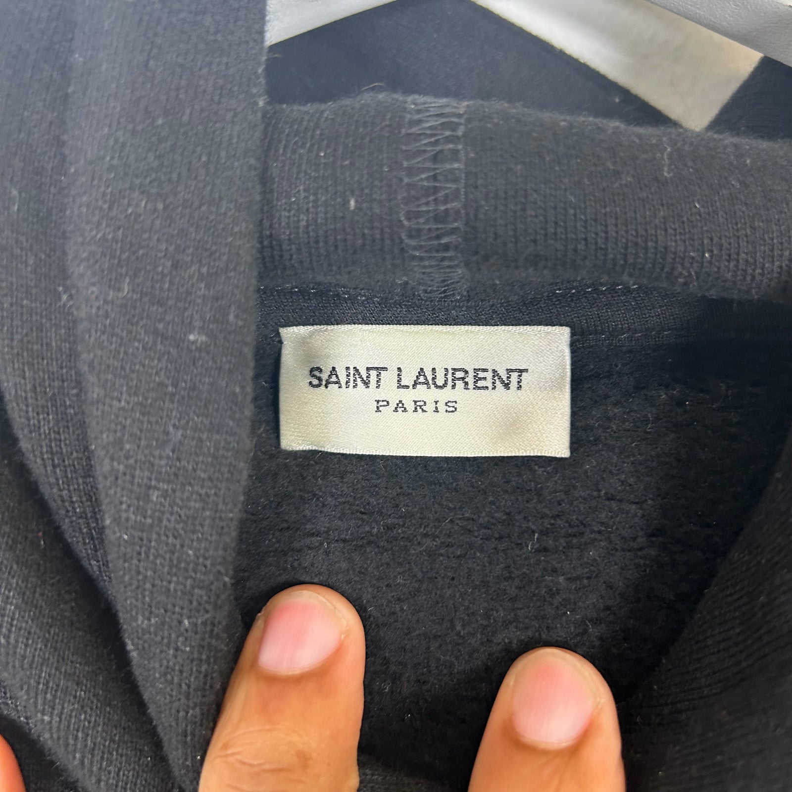 Saint Laurent Black Script Logo Hoodie Size M