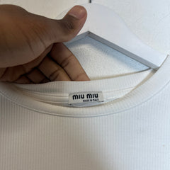 Miu Miu Ribbed Knit Longsleeve Shirt Size L