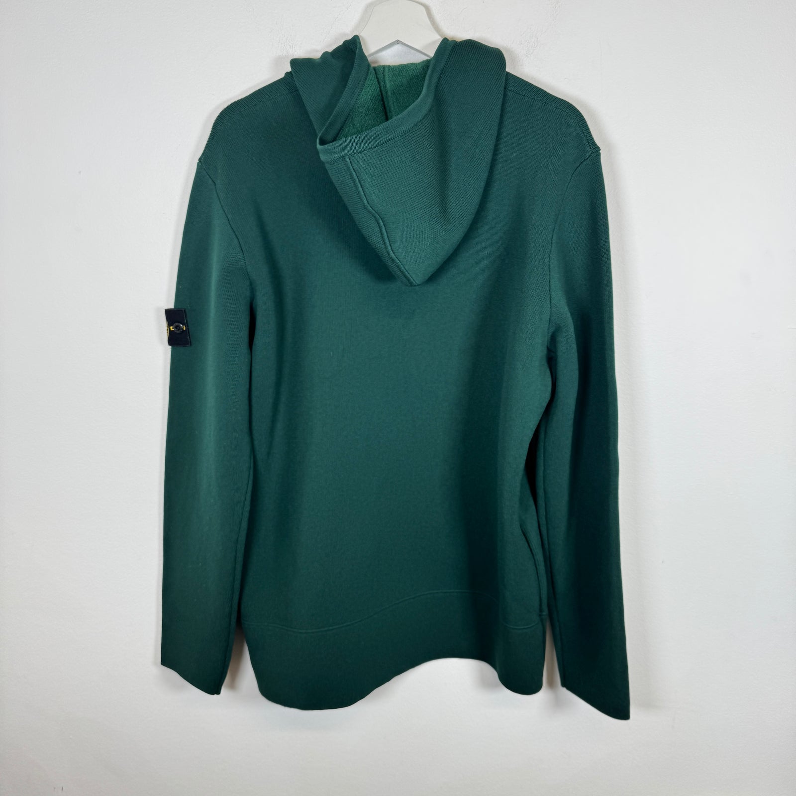 Stone Island Green Knit Zip-Up Hoodie Size XXL