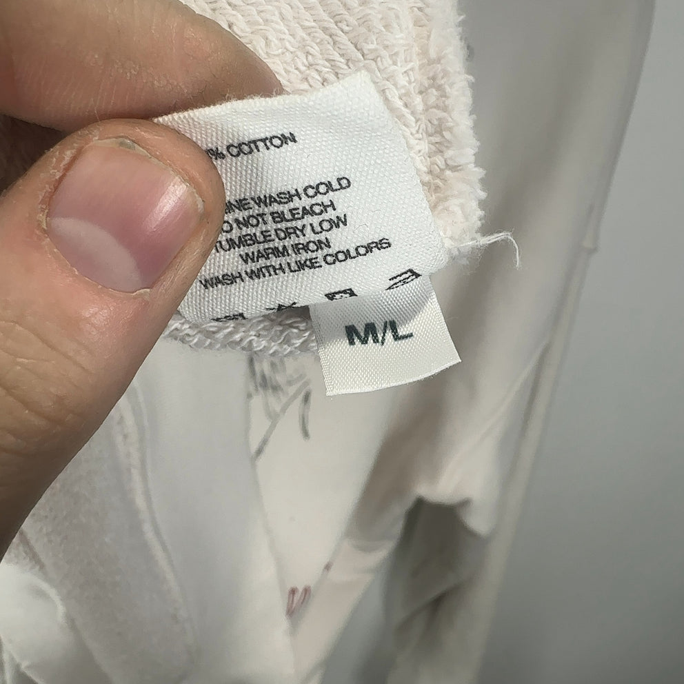 Paly Hollywood 'Edge Of Greatness' Distressed White Crewneck Size L