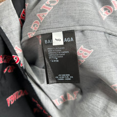 Balenciaga 2020 All Over Spell Out Zip Up Jacket Size XXL
