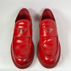 Prada Red Chocolate Loafers