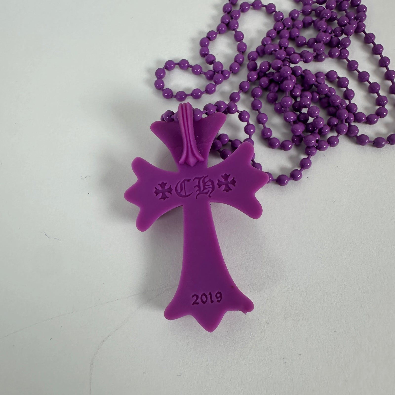 Chrome Hearts Purple Silicone Cross Necklace