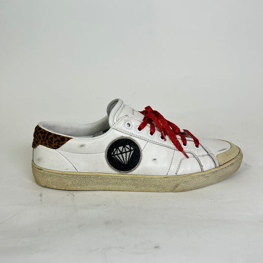 Saint Laurent Paris SL 37 Diamond Leather Low-Top Sneaker Size 44.5