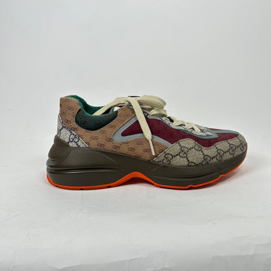 Gucci Tan Multicolor Rython Sneakers Size 6