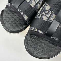 Dior Alpha Beige And Black Oblique Sandals Size 45