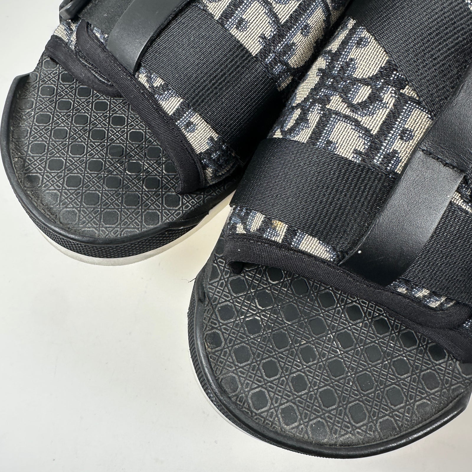 Dior Alpha Beige And Black Oblique Sandals Size 45