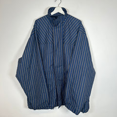 Balenciaga Navy Striped Padded Light Parka Size 54