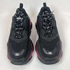 Balenciaga Black/Pink Triple S Sneaker Size 38