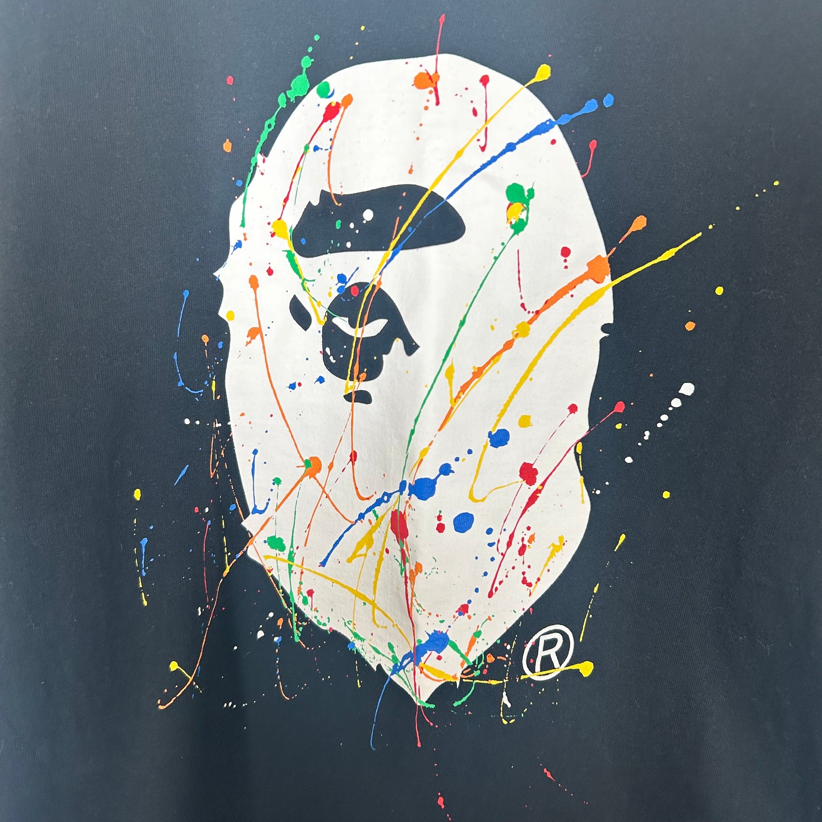 Bape Paint Splatter Ape Head T-shirt Size M