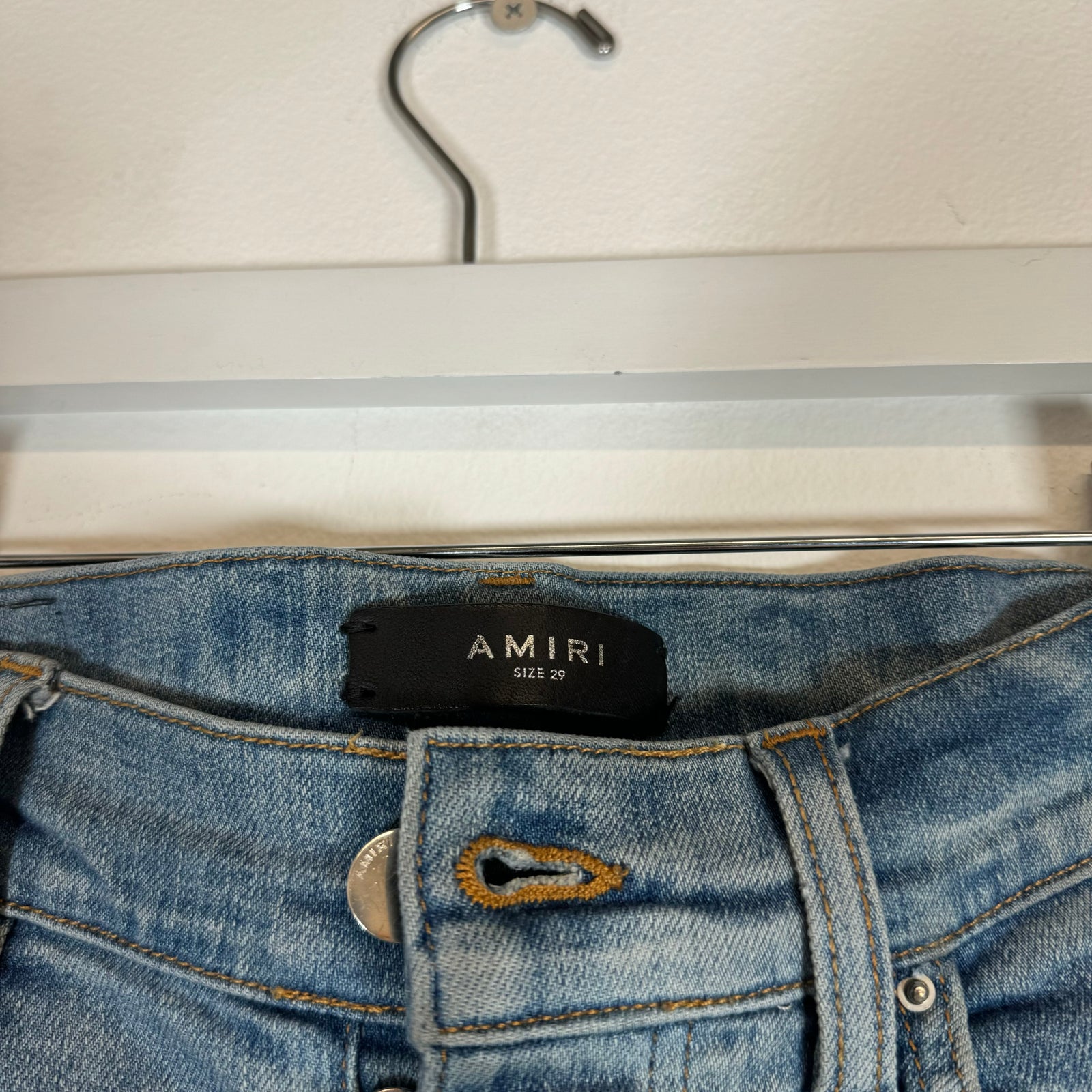 Amiri Denim Logo Applique Thrashed Jeans Size 29