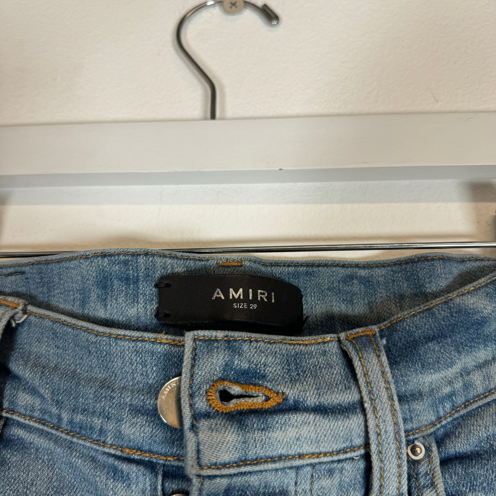 Amiri Denim Logo Applique Thrashed Jeans Size 29