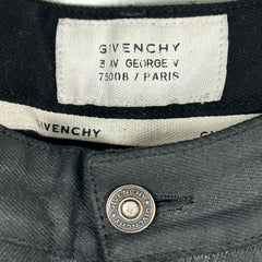 Givenchy Black Waxed Denim Jeans Size 36