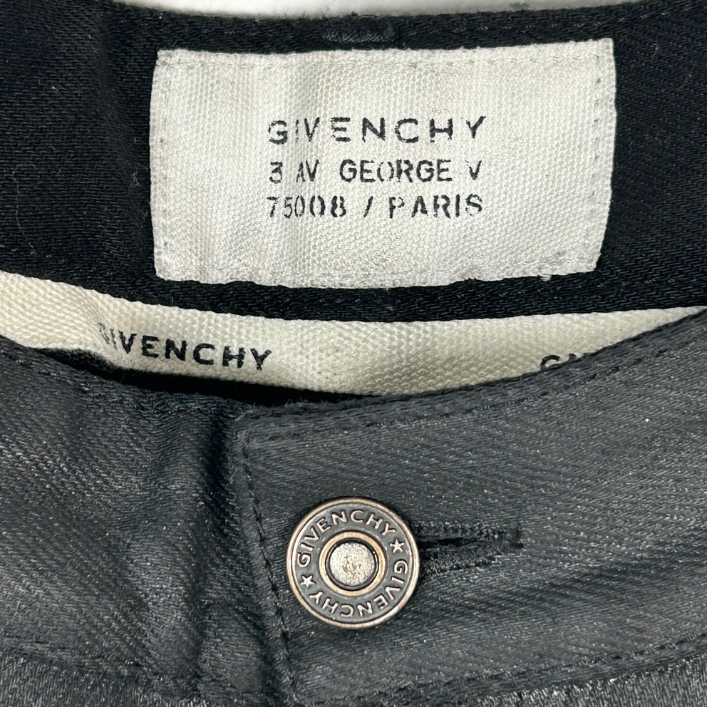 Givenchy Black Waxed Denim Jeans Size 36