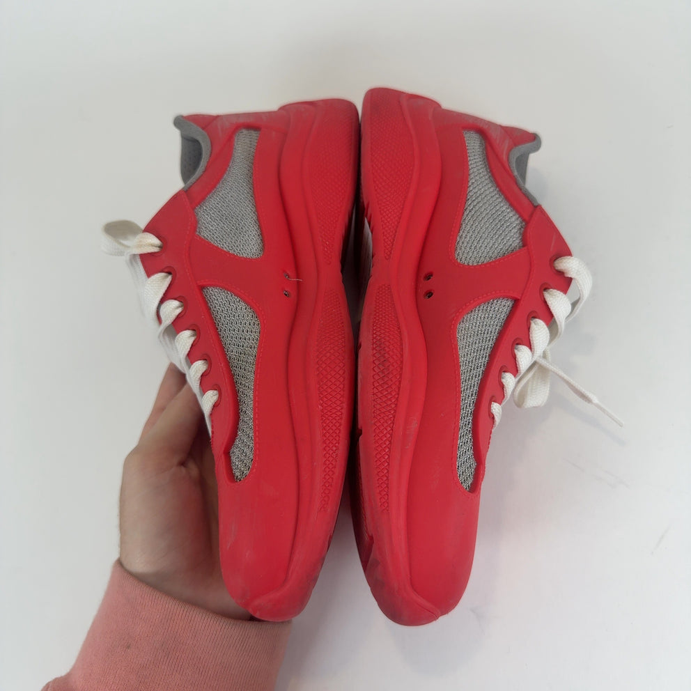 Prada Red Rubber Cups Lowtop Sneakers