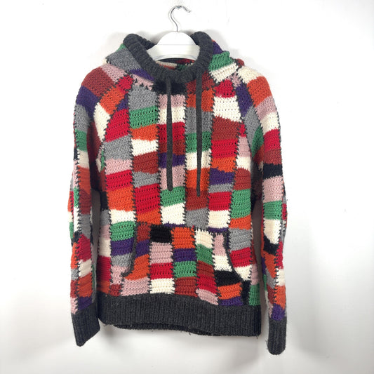 Marni Hooded Multicolor Patchwork Sweater