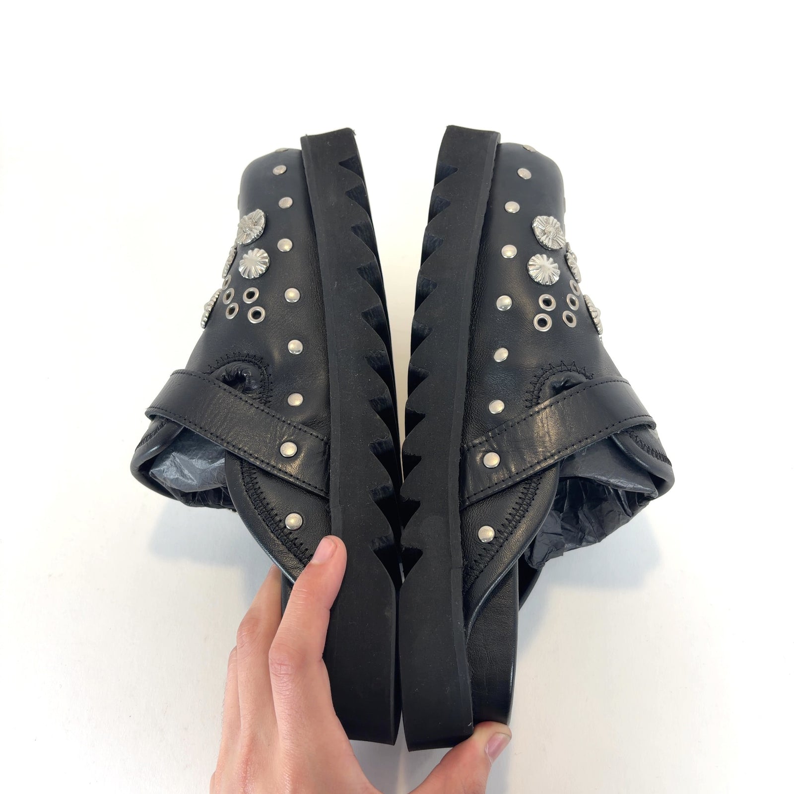 Toga Virilis Leather Studded Mules