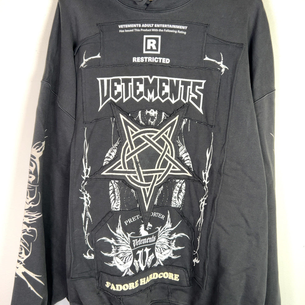 Vetements J'Adore Hardcore Patchwork Hoodie