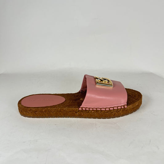 Dolce & Gabbana Pink DG Medallion Napa Espadrilles Size 38